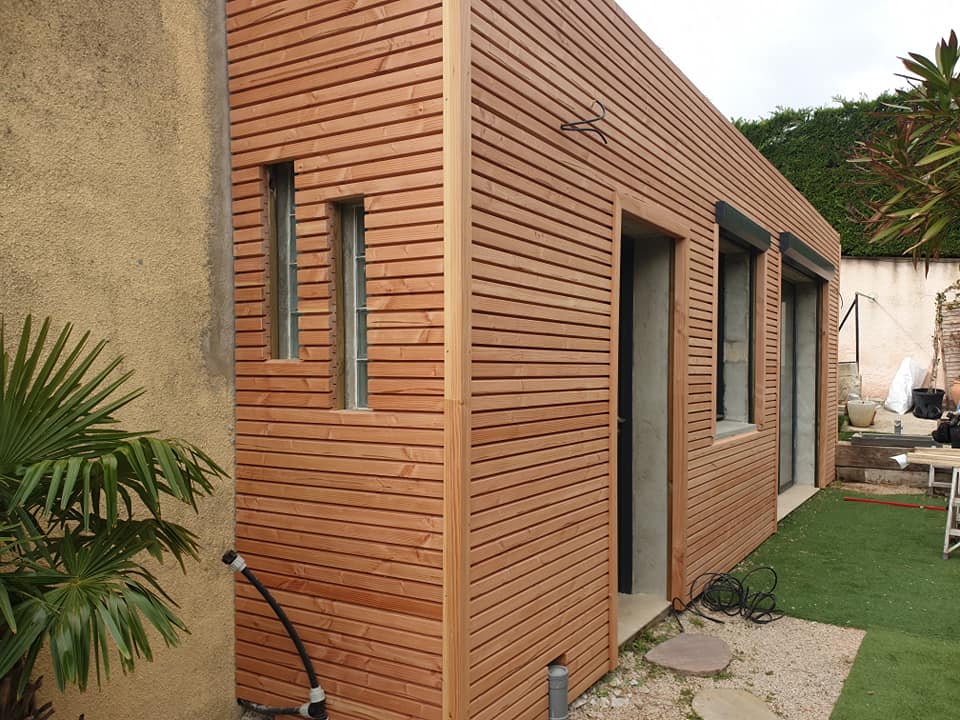 pose bardage bois Roquefort-la-Bédoule ms construction bois bardage facade