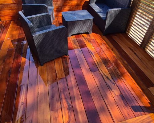Terrasse bois Le Castellet 83330 - Tigerwood construction piscine en bois le castellet ms construction bois renovation